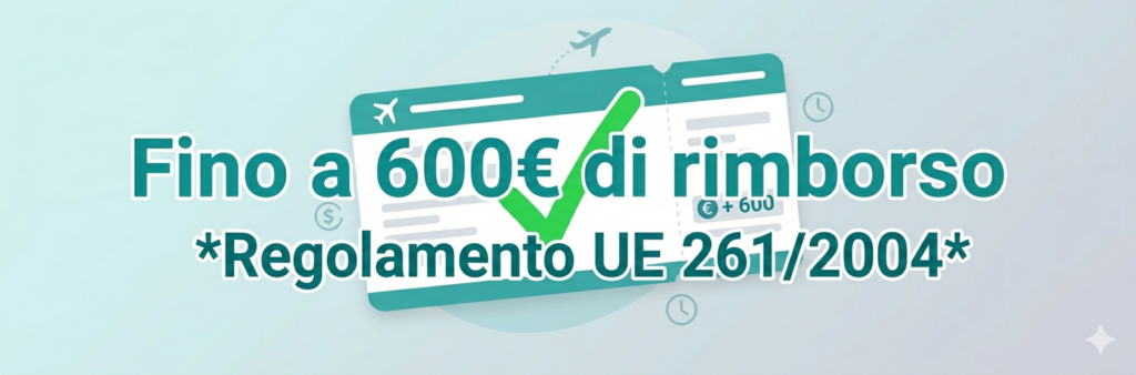 banner rimborso volo fino a 600 euro